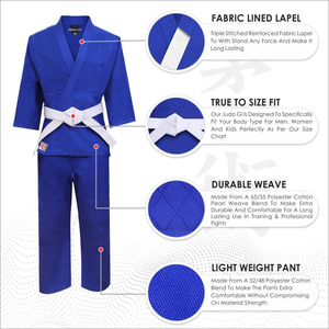 เครื่องแบบศิลปะการต่อสู้ taekwondo GI สำหรับผู้ใหญ่นักเรียนน้ำหนักเบาพร้อมเข็มขัด - Product Image 6