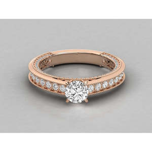 Bague solitaire en or 14 carats pour femmes, diamant cultivé en laboratoire, élégante et luxueuse - Product Image 6