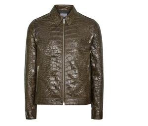 <b>jacket</b> for <b>men</b> <b>Sheepskin</b> Trendy Style Custom Made Crocodile Skin Texture Leather <b>Jacket</b> For <b>Men</b> Winter Season Fashion OEM - Product Image 3