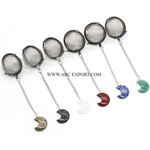 Pure Brass Gold Plated Round Shape Metallic Kitchen <b>Tea</b> and Coffee Strainer Attractive New Look New Designing <b>Tea</b> Strainers - Product Image 4