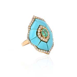 Rhodium Plated Pear Shape <b>Statement</b> <b>Ring</b> - Product Image 2