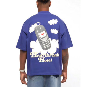 Camiseta de manga corta con cuello redondo de Material de algodón de alta calidad de secado rápido de talla grande, transpirable, logotipo personalizado, patrón de letras para hombre - Product Image 4