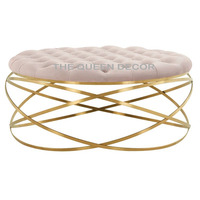 Pouf ottoman Chesterfield rond en velours de haute qualité pour tabouret de canapé de salon avec fonction de repose-pieds de rangement