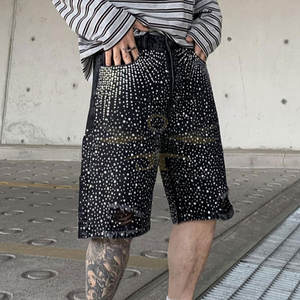 กางเกงขาสั้นสำหรับผู้ชายกางเกงขาสั้นพลอยเทียมสีตัดกันทำจากพลอยเทียม - Product Image 5