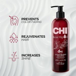 Shampooing protecteur à l'huile de rose musquée CHI 11,5 oz, 340 ml - Product Image 5