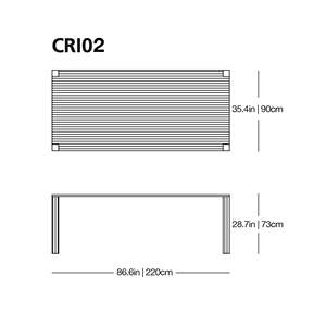 Mesa de Centro Minimalista Estilo Farmhouse con Vidrio y Estructura Metálica para Sala de Estar u Oficina en Casa - Product Image 2