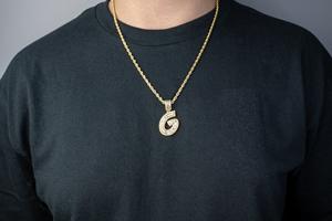 Colgante de diamante de moissanita de Plata de Ley 925 de alta calidad, colgante de letra personalizado con inicial, regalo para él para cumpleaños - Product Image 2