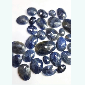 30 piezas de zafiro azul Natural 10-26mm Oval Fancy Free Size Rose Cut Cabochon 277 Cts Lot Flat Back Sapphire Loose Gemstone - Product Image 2