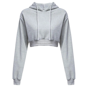 OEM Design Wholesale Custom Logo Female Cropped Hoodies Women Cotton <b>Crop</b> <b>Top</b> Hoodie <b>Top</b> Selling Plus Size - Product Image 3