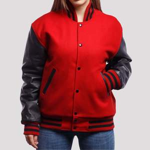 Chaqueta Bomber Universitaria Personalizada para Mujer, Piel de Oveja, Cuello Alto, Transpirable, Mangas Reversibles, Diseño OEM, Invierno Primavera - Product Image 2
