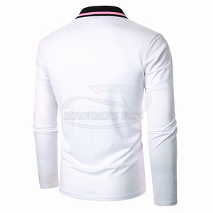 2024 hommes 100% coton pour Polo T-shirts confortables à manches longues pour l'été tissu respirant - Product Image 3