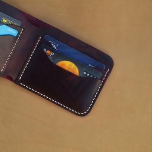 กระเป๋าสตางค์ใส่บัตรมีสไตล์สำหรับผู้ชายกระเป๋าสตางค์ทำมือวัสดุเนื้อนุ่ม RFID ลักษณะกระเป๋าสตางค์หนังยาวสั้น - Product Image 3