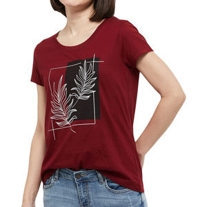 เสื้อยืดคอกลมสำหรับผู้หญิงฤดูร้อนออกแบบโลโก้ตามท้องถนน - Product Image 1