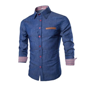 Autumn <b>Long</b> <b>Sleeve</b> Slim Fit Cotton Tops <b>Shirts</b> for Men Daily Men Top Denim <b>Shirts</b> - Product Image 1