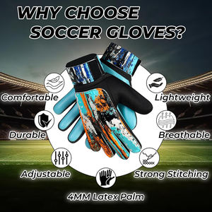 Guantes de Portero de Fútbol Personalizados, Transpirables, de Látex de Contacto de 4 mm, Profesionales, Impermeables, Ajustables para Exteriores - Product Image 4