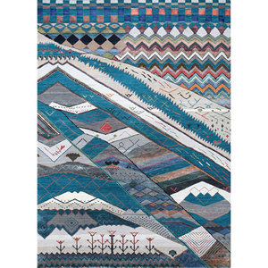 พรมไหมพรมผสมไหมไผ่สีน้ำตาลเบจ แมนชาฮ่า ลายเรขาคณิต รูปทรงสี่เหลี่ยมผืนผ้า สำหรับห้องนั่งเล่น วัยรุ่น และทางเดิน รุ่น Les-1479 - Product Image 1