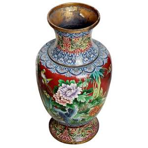 Vase cloisonné traditionnel en laiton multicolore fait à la main de haute qualité, Pots de fleurs pour la décoration de la maison AMP-115A - Product Image 6