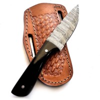 Couteau à manche pleine soie en corne de taureau de 8 "tendance vente chaude OEM pas cher bas prix fait à la main