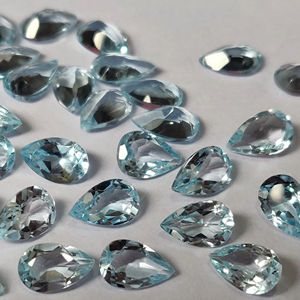 Topacio azul cielo natural corte mm Pera facetada 4x6mm-Pera Topacio azul cielo suelta - Product Image 1