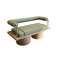 Cabina de sofá semicircular de acero inoxidable de diseño moderno, juego de mesa y silla temática de olla caliente comercial para comedor para restaurantes