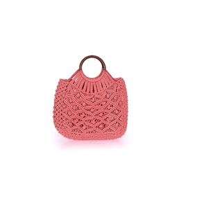 Atractivo color hecho a mano cuerda paja mujeres bolsos de mano Vintage ganchillo macramé bolsos de playa monederos de macramé fácil de llevar precio bajo - Product Image 6