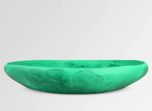 Plateau de service en résine blanche verte naturelle de forme ronde, ensemble de vaisselle, bol à salade de fruits pour le service au restaurant - Product Image 6