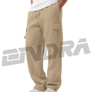 Pantalones cargo informales marrones para hombre, ajuste holgado, color sólido, diseño con cordones, estilo callejero, uso diario, deportes, correr, Vibe trending - Product Image 2