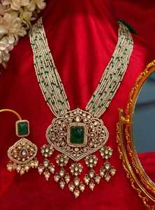 ชุดสร้อยคอและต่างหูโพลิมีดีไซน์หรูหราทองเหลืองชุบทองด้านสำหรับงานแต่งงานและงานเฉลิมฉลองเครื่องประดับเจ้าสาวของขวัญ - Product Image 3