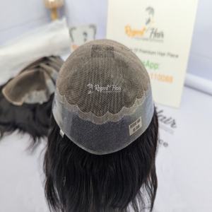 Super Qualité Q6 Hommes Cheveux Indiens 100% Remy Toupet Main Attaché Trame Vague Naturelle Styles De Vague D'eau Disponible Droite Grand Stock - Product Image 6