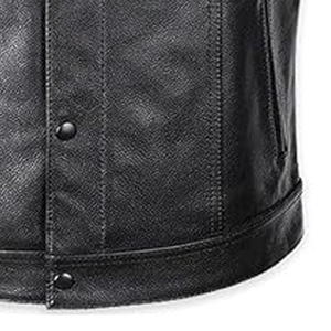 Gilet d'hiver pour homme en cuir véritable, style cowboy/western, coupe moderne, design superposé élégant, imperméable et respirant - Product Image 6