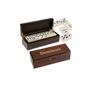 Boîte de domino en bois de luxe faite à la main avec un design unique pour que les enfants puissent jouer au jeu de domino en toutes saisons-été hiver printemps - Product Image 1