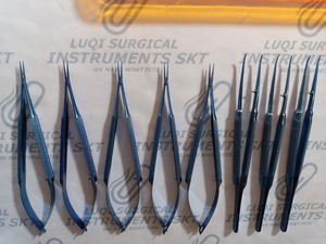 Ensemble d'instruments de microchirurgie en titane de qualité supérieure, kit de microchirurgie de haute qualité avec plateau en plastique et tapis en silicone, certifié CE - Product Image 2