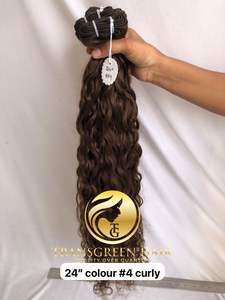 100% Vente en gros de qualité supérieure de qualité supérieure Temple indien vierge 24 ''Couleur #4 Curly Bundles Extensions donneur unique Fournisseur indien - Product Image 5