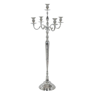 Handmade Wedding 5-Arm Floor Candelabra in Silver polished & Gold Metal <b>Candle</b> <b>Holder</b> & Stand Wholesale <b>Candle</b> Jar <b>Lanterns</b> - Product Image 3