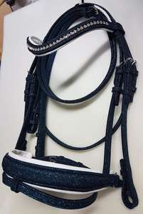 Bride de cheval réglable en PVC et cuir avec combo de licou en corde pour une utilisation stable et d'entraînement - Product Image 2