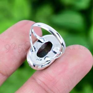 Handmade Kingman Oyster <b>Turquoise</b> <b>Ring</b> Oval Gemstone Sterling Silver Jewelry - Product Image 4