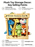 Деревянный стеллаж для хранения игрушек Wood Webb Sisters Zoo, полка для демонстрации игрушек с милыми животными для детской комнаты, спальни, игровой комнаты