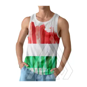 Tank Top bendera Italia pria keluaran baru 2023 rompi cetak sublimasi binaraga pria kustom Tank Top katun melar