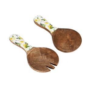 Cuchara de Servir de Madera con Mango Grabado en Resina, Hecha a Mano e Ideal para Ensaladas, Sopas y Guarniciones para Uso Diario, Cubertería - Product Image 2