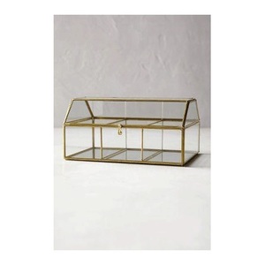 Top New arrival three section decorative Glass jewelry <b>gift</b> <b>boxes</b> hot selling gold <b>cheap</b> rates jewelry box for Display - Product Image 1