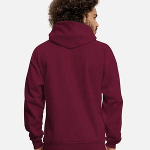 New Arrival Winter Maroon Solid Fabric Fleece Long Sleeve Pullover <b>Hoodie</b> Quality Embroidered and Plain Dyed - Product Image 3