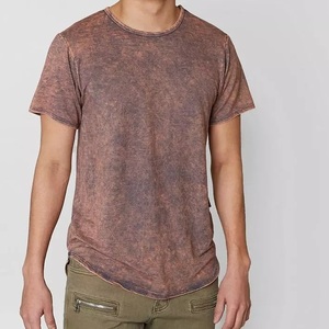 Respirant hommes lavage à l'acide T-Shirt 100% coton lourd surdimensionné Vintage Streetwear Logo personnalisé impression couleur unie grande taille - Product Image 3