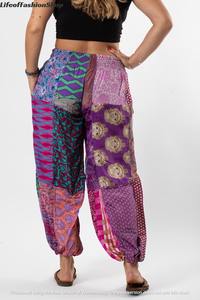 กางเกงฮาเร็มแบบเย็บปะติดสำหรับผู้หญิงและผู้ชายชุดเทศกาลสเวตเตอร์ทรงหลวมมีกระเป๋า - Product Image 6