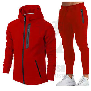 2024 personnalisé formation Jogging confortable fermeture éclair sweats à capuche costumes deux pièces ensemble survêtements pour hommes de haute qualité - Product Image 2