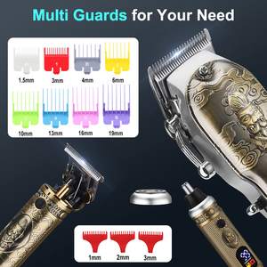 Ensemble de tondeuses à cheveux sans fil professionnelles pour hommes, kit de toilettage avec tondeuse à nez et à barbe, alimenté par batterie - Product Image 2
