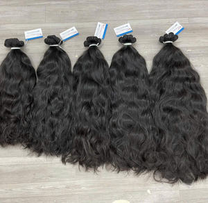Extensiones de cabello humano vietnamita crudo Virgen sin procesar Bundles Estilo ondulado natural Máquina alineada con cutícula Proveedores de trama Doble - Product Image 5