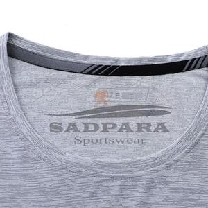 Venta al por mayor de calidad superior de ajuste rápido transpirable elástico cuello redondo entrenamiento gimnasio Fitness desgaste hombres camisetas de manga corta - Product Image 3