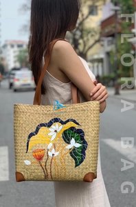 Vietnam pintado a mano de verano Seagrass bolsa - Product Image 5