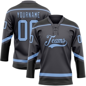 Jersey de Entrenamiento de Hockey sobre Hielo de Manga Larga de Secado Rápido por Sublimación Personalizado al por Mayor, Impresión de Logotipo Personalizado, 100% Poliéster - Product Image 3
