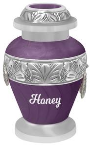 Ange de chagrin Urne souvenir violette Mini Memorial Custom Engraved Heart warming Ashes Tribute - Product Image 2